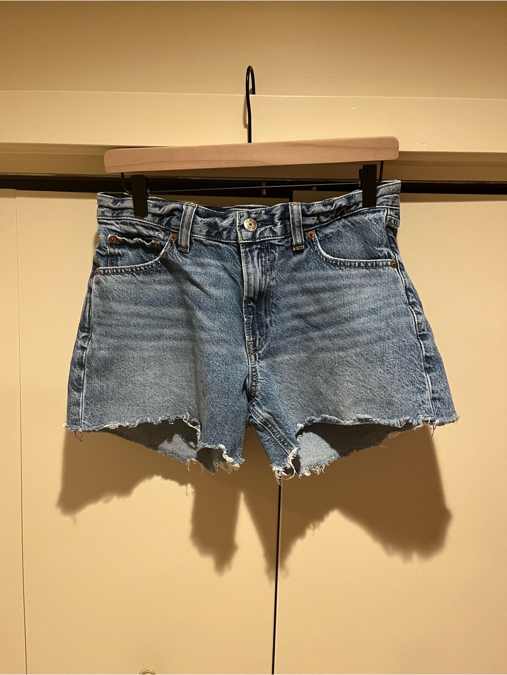 GAP Light Blue Distressed Denim Cutoff Shorts
